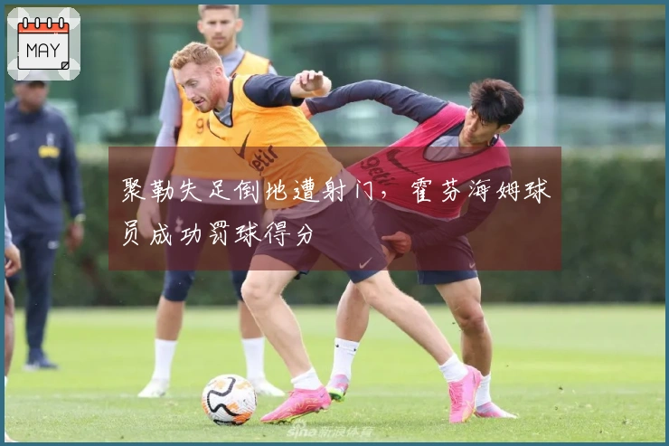 聚勒失足倒地遭射门，霍芬海姆球员成功罚球得分